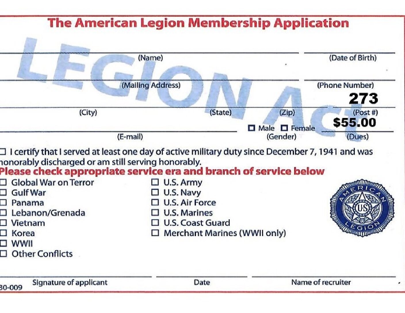 Membership American Legion Post 273